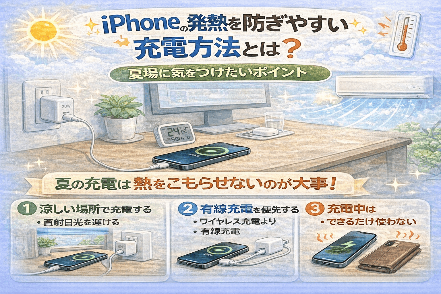 iPhoneの夏場の充電対策 (1)