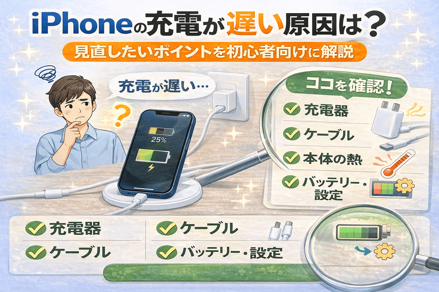iPhoneの充電が遅い原因とは (1)