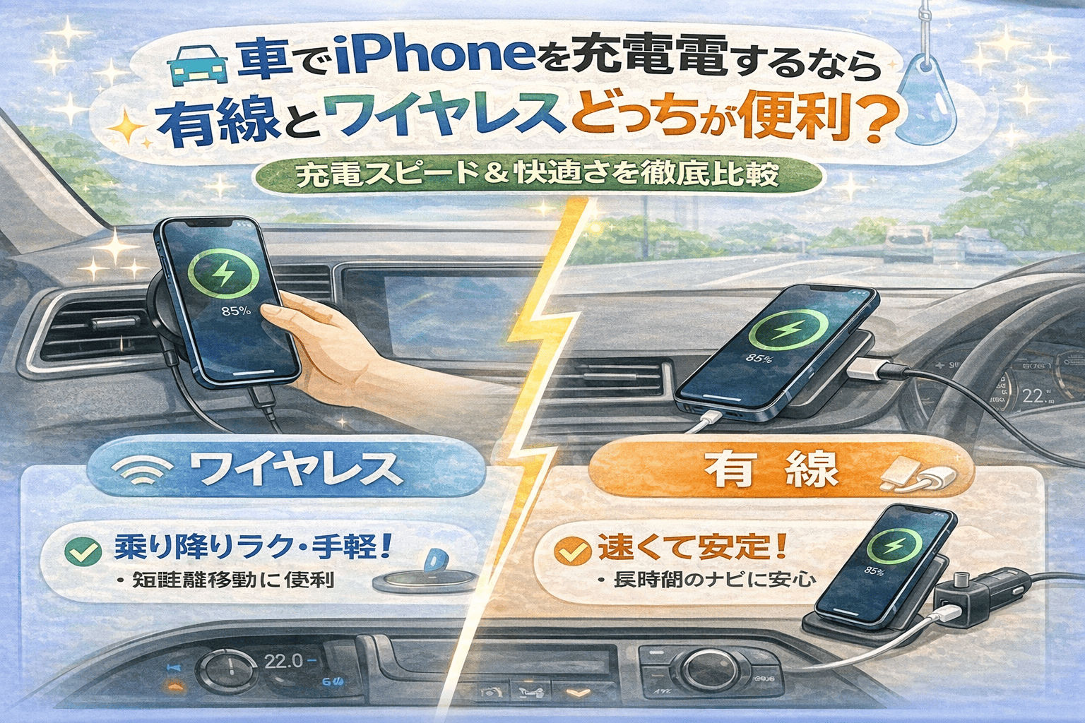 車内での充電方法比較 (1)