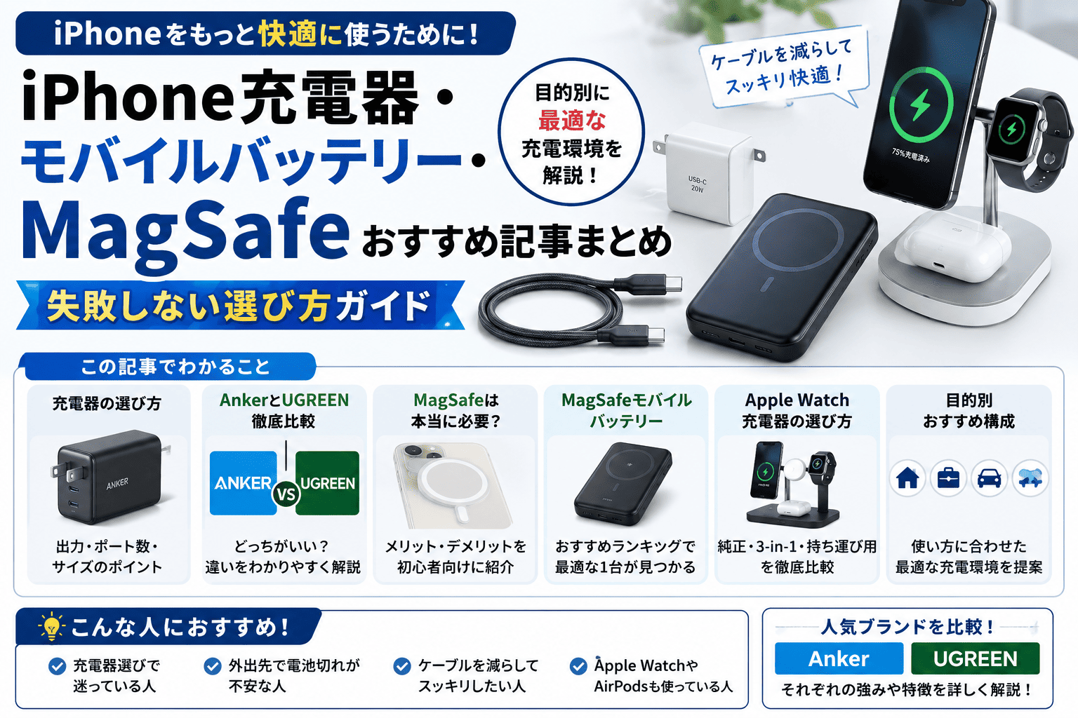 iPhone充電器・MagSafeおすすめガイド