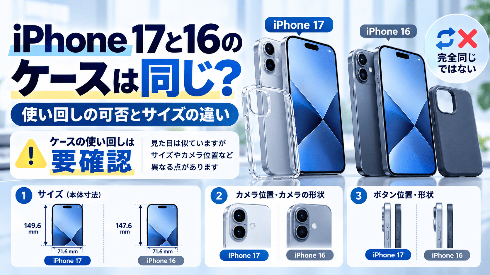 iPhone 17と16 ケース比較ガイド